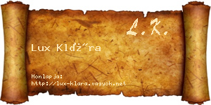 Lux Klára névjegykártya