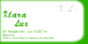 klara lux business card